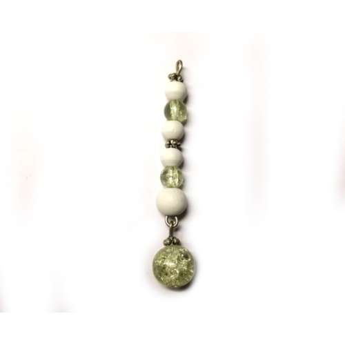 Beads / Glass-Wood Pendant -  p. 1pc   - size 60x10mm / Beads for crafting