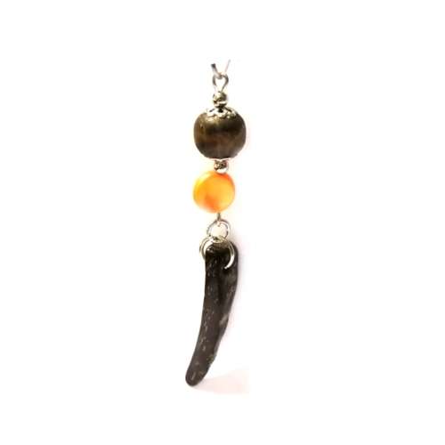 Beads / Nacre / Coconut Wood Pendant   p. 1pc   - size 71x10mm / Beads for crafting