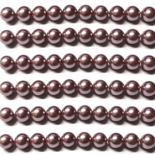 Fast cultured Shell Pearl Beads - 10pcs  - rose` - 8mm - beads for crafting