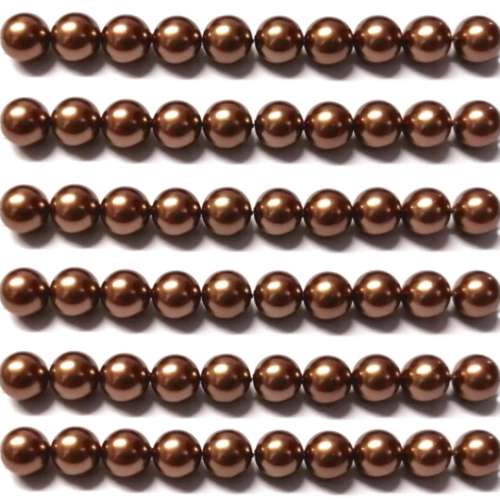 Fast cultured Shell Pearl Beads - 10pcs  - brown - 8mm- beads for crafting