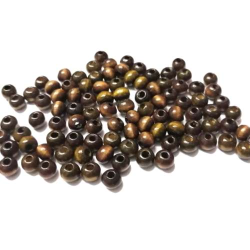 Beads -Wooden Beads - brown- 100pcs - 6mm / Beads for crafting