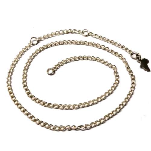 Chains / Chain with africa map / Silver plated / 48cm 1pc / Beads for crafting