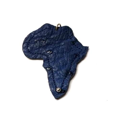 Pendant with genuine ostrich leather  4.5cm x 4.5 cm,  back site velours / Beads for crafting