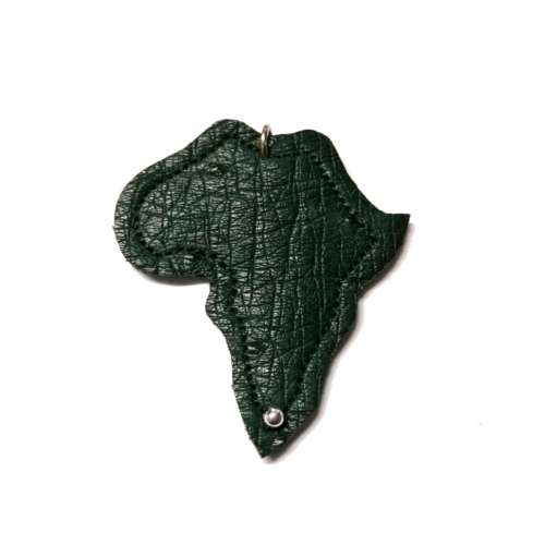 Pendant with genuine ostrich leather  4.5cm x 4.5 cm,  back site velours / Beads for crafting