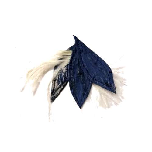 Genuine ostrich leather and feather Pendant - leaves 6-7cm / Beads for crafting