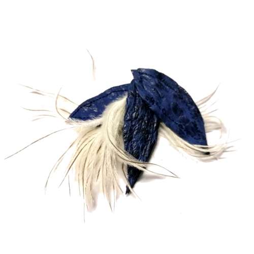 Genuine ostrich leather and feather Pendant - leaves 6-7cm / Beads for crafting