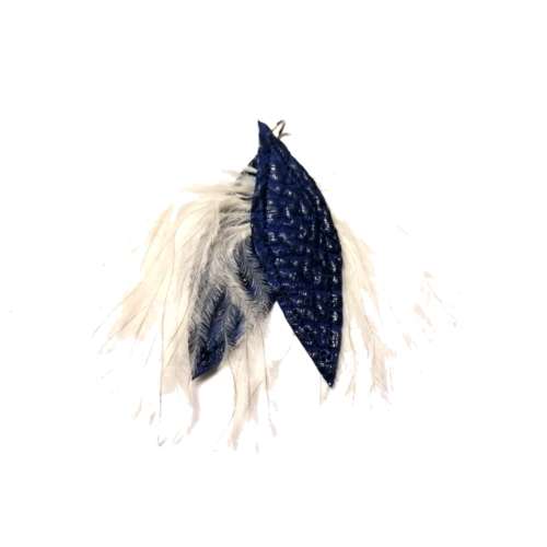 Genuine ostrich leather and feather Pendant - leaves 6-7cm / Beads for crafting