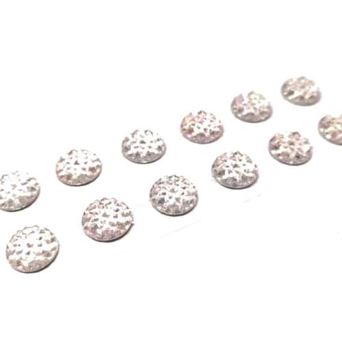 Stickers / Acrylic Stickers - 10mm-12pcs - half lentils shape -clear-rainbow / Stickers for crafting