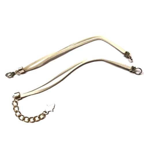 Cords /Cords 3mm 2x15cm plus chain and clasp to connect frontparts / Cords for crafting