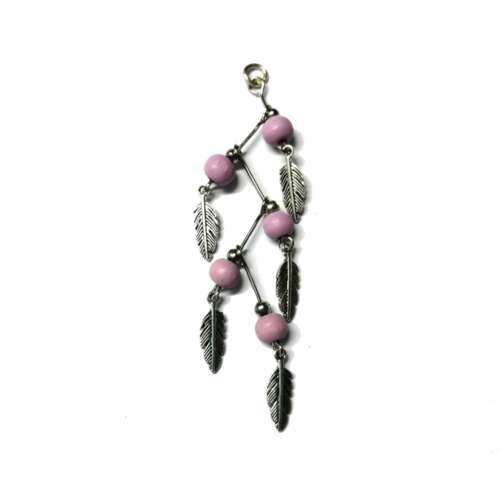 Pendants / Feather - wooden beads Pendant  - 1pc - length 6cm / Beads for crafting