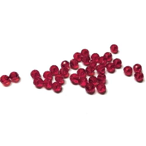Beads /Crystal Beads red clear - 32pcs  - 4mm - Hole +/-1.0mm / Beads for crafting