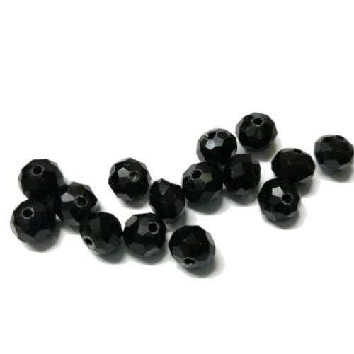 Beads /Crystal  Beads -black - 15pcs  - 8mm / Beads for crafting