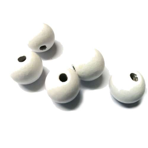 Beads / Wooden Beads - white - 6pcs - 20mm / Beads for crafting