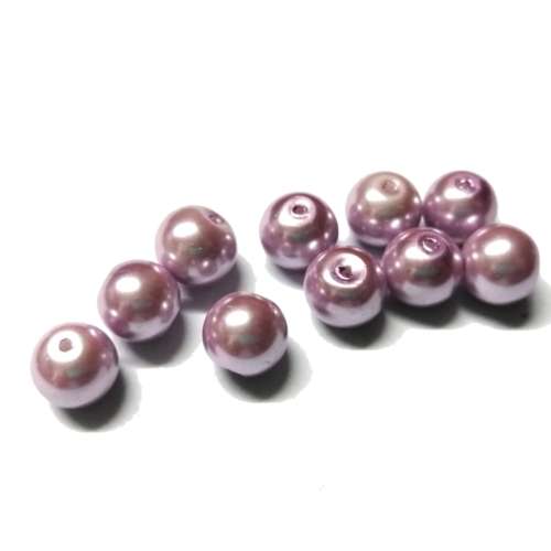 Beads /Glass Pearl Beads - 10pcs  - light purple - 10mm / Beads for crafting