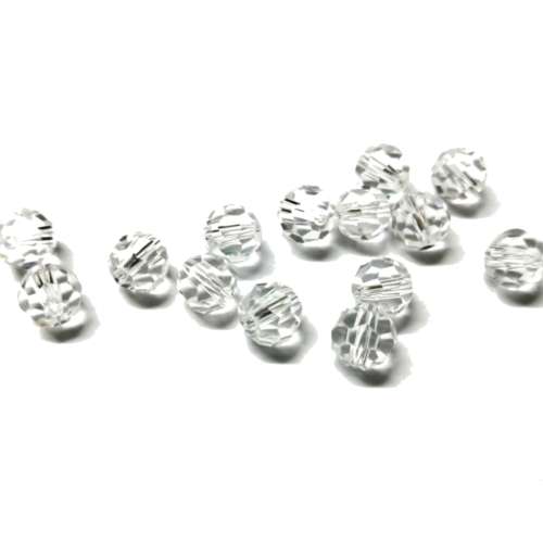 Beads - Crystal Beads clear- 14pcs  - 8mm - Hole +/-1.5mm- Beads for crafting