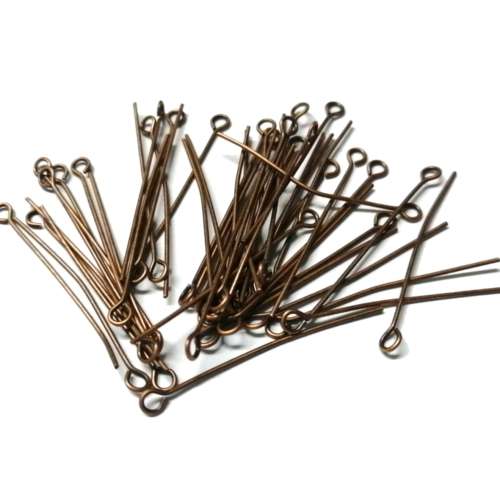 Findings / Eye Pin - 50pcs  - 36mm - Copper Color / Findings for crafting