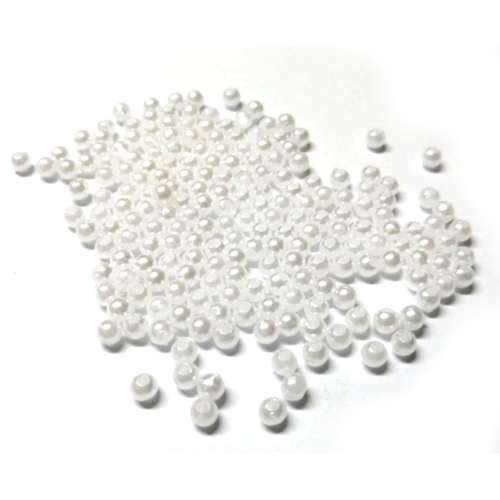 Beads / Acrylic Beads - 3mm -  +/-200 pcs - pearl white shiny / Beads for crafting