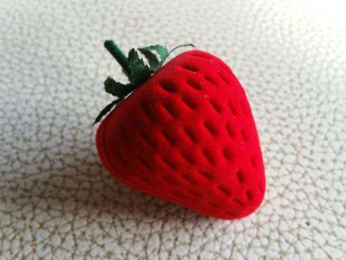 Storage - Gift Jewellery Box Strawberry  6.5cm x 4.5cm NEW-red velours