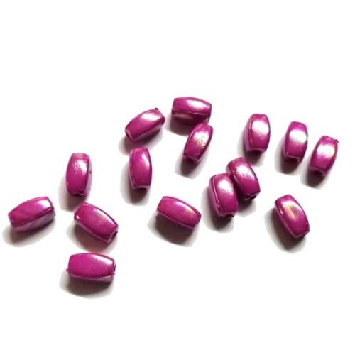 Beads /Acrylic Beads - 10x5mm -  15 pcs - pink - Ceramic Optic / Beads for crafting