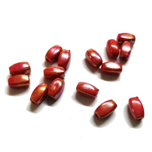 Beads /Acrylic Beads - 10x5mm -  15 pcs - orange - Ceramic Optic / Beads for crafting