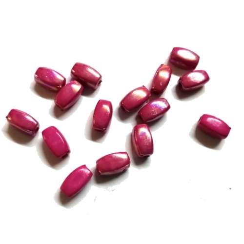 Beads /Acrylic Beads - 10x5mm -  15 pcs - red - Ceramic Optic / Beads for crafting