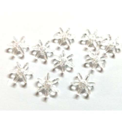 Beads /Acrylic Beads - 12mm -  10 pcs - colorless - Flowers/ Beads for crafting