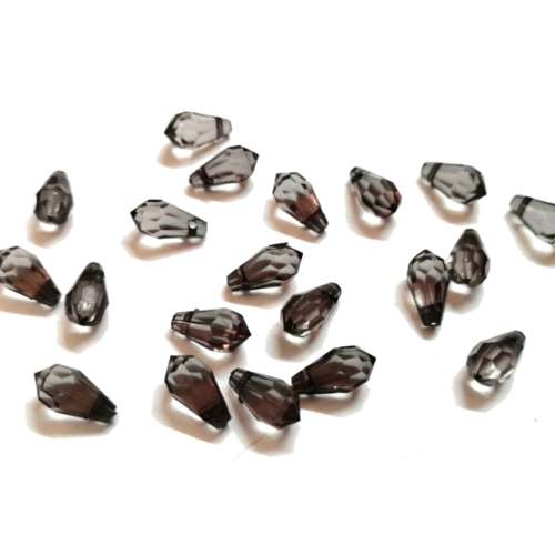 Beads /Acrylic Beads -11mm -20pcs-grey brown-drops- crystal optic/ Beads for crafting