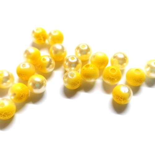 Beads /Acrylic Beads - 8mm -  20 pcs - yellow - smashed Optic/ Beads for crafting