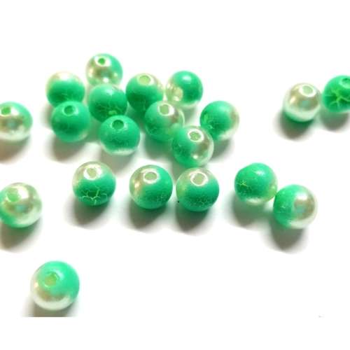 Beads /Acrylic Beads - 8mm -  20 pcs - green - smashed Optic/ Beads for crafting