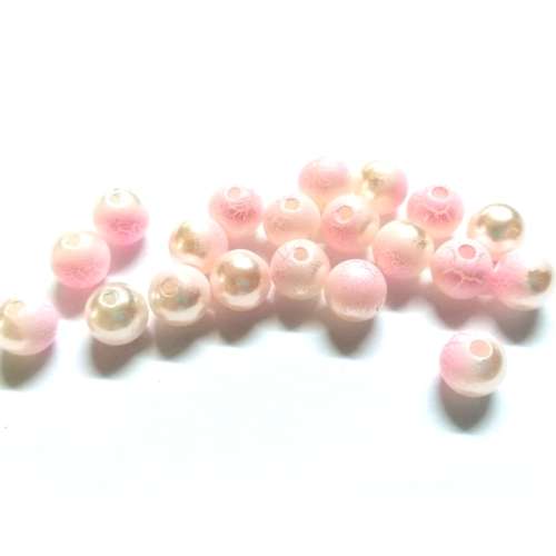 Beads /Acrylic Beads - 8mm -  20 pcs - rose - smashed Optic/ Beads for crafting