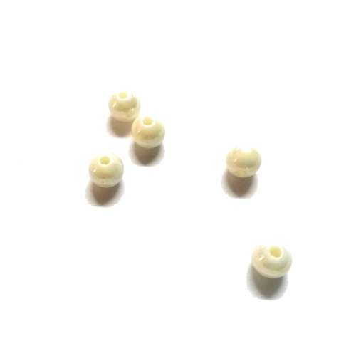 Beads /Acrylic Beads - 6mm -  5 pcs - creme white/ Beads for crafting