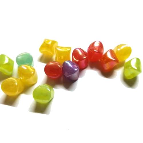 Beads /Acrylic Beads - 10mm -  14pcs - color mix/ Beads for crafting