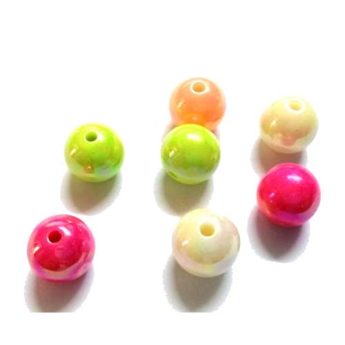 Beads /Acrylic Beads - 12mm -  7 pcs - color mix/ Beads for crafting