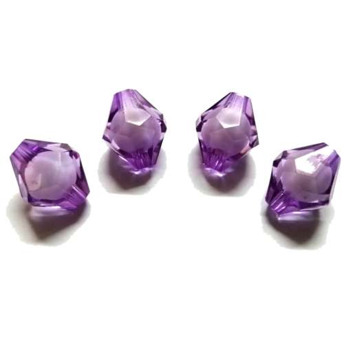 Beads /Acrylic Beads - 20mm -  4 pcs - purple- Crystal Optic with Filling/ Beads for crafting
