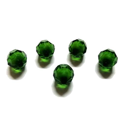 Beads /Acrylic Beads - 14mm -  5 pcs - green- Crystal Optic with Filling/ Beads for crafting