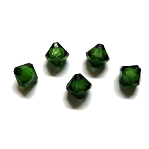 Beads /Acrylic Beads - 12mm -  5 pcs - green- Crystal Optic with Filling/ Beads for crafting