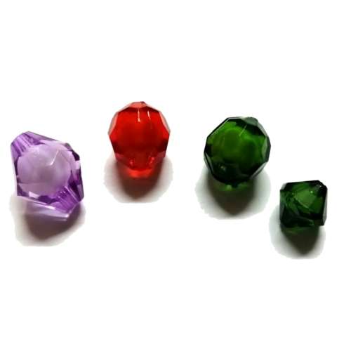 Beads /Acrylic Beads - 12-20mm - 4pcs - mixed- Crystal Optic with Filling/ Beads for crafting