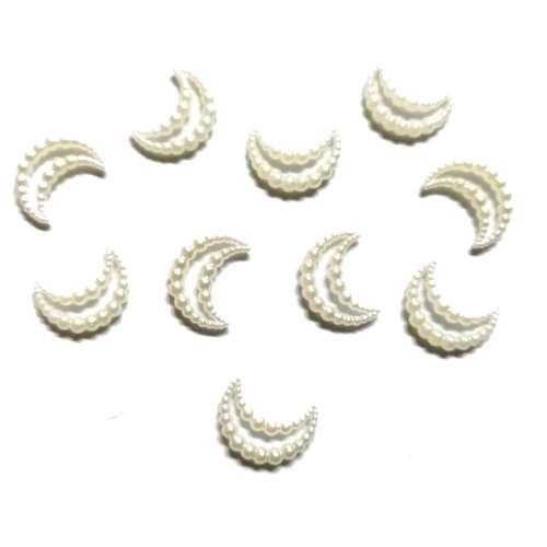 Beads /Acrylic Shape -14mm -10pcs-pearl white- no bead hole/ Beads for crafting