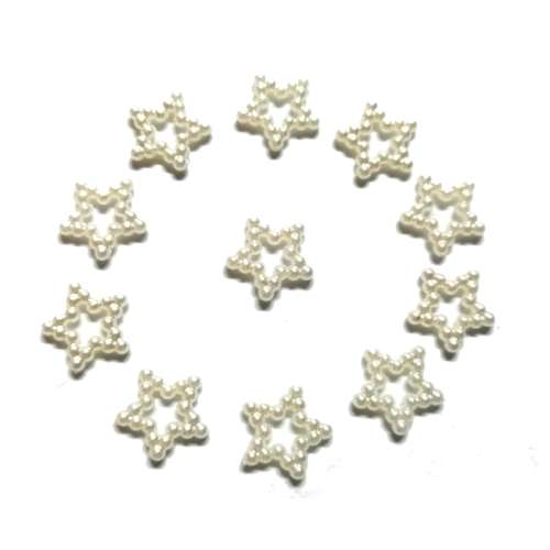 Beads /Acrylic Shape -10mm -10pcs-pearl white- no bead hole/ Beads for crafting