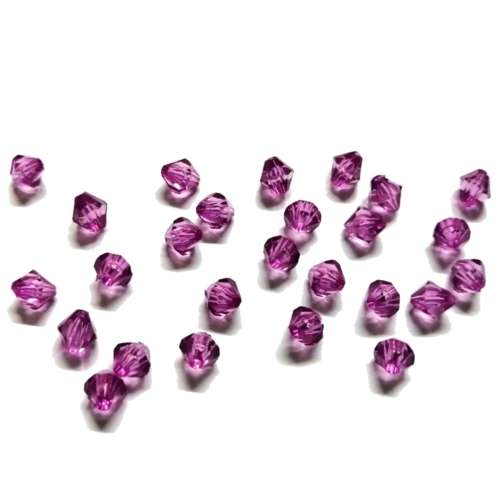 Beads /Acrylic Beads -6mm -25pcs-pink - crystal optic/ Beads for crafting