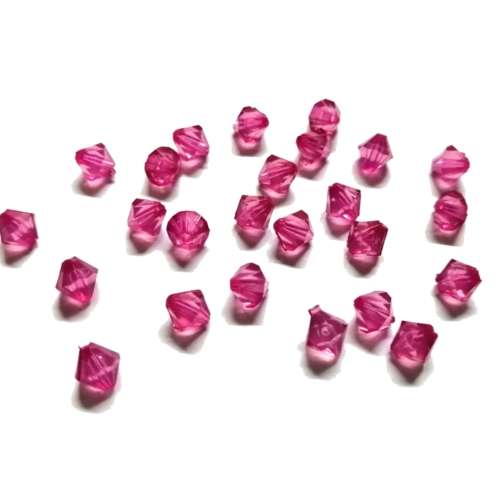 Beads /Acrylic Beads -6mm -25pcs-pink - crystal optic/ Beads for crafting