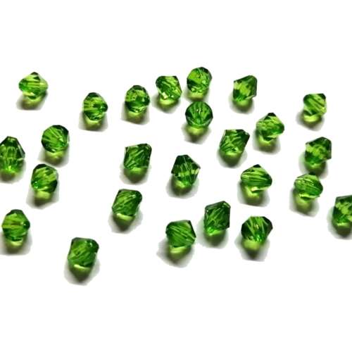 Beads /Acrylic Beads -6mm -25pcs-green - crystal optic/ Beads for crafting