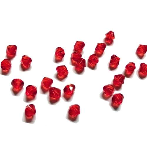 Beads /Acrylic Beads -6mm -25pcs-red - crystal optic/ Beads for crafting