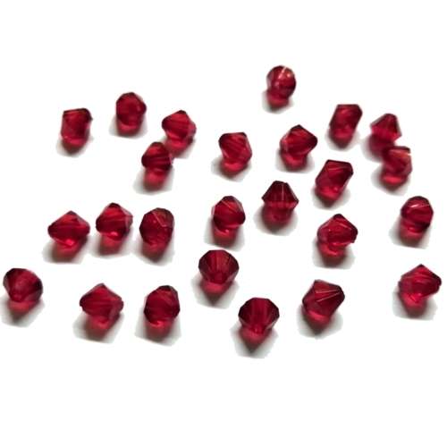 Beads /Acrylic Beads -6mm -25pcs-red - crystal optic/ Beads for crafting