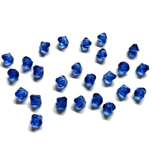 Beads /Acrylic Beads -6mm bicone -25pcs-blue - crystal optic/ Beads for crafting
