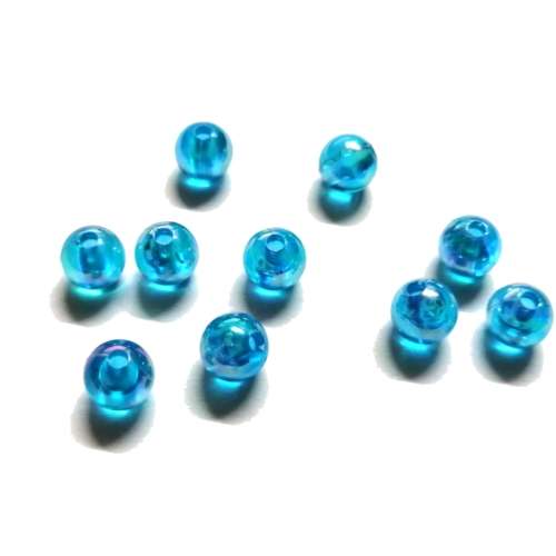 Beads /Acrylic Beads - 8mm -  10 pcs -glossy glass optic - blue/ Beads for crafting