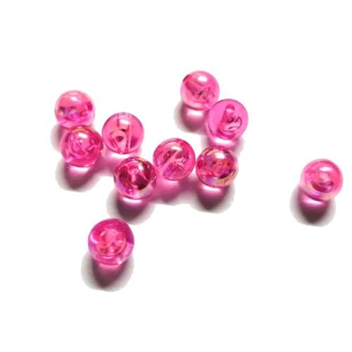 Beads /Acrylic Beads - 8mm -  10 pcs -glossy glass optic - pink/ Beads for crafting