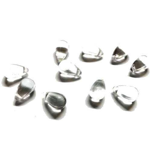 Beads /Acrylic Beads - 12mm -  10 pcs -glass optic - color less Drops/ Beads for crafting