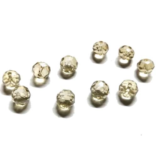 Beads /Crystal Beads beige clear- 10pcs  - 8mm - Hole +/-1.5mm/ Beads for crafting