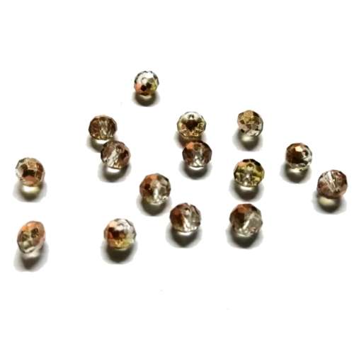 Beads /Crystal Beads beige copper - 15pcs  - 6mm - Hole +/-1.2mm/ Beads for crafting